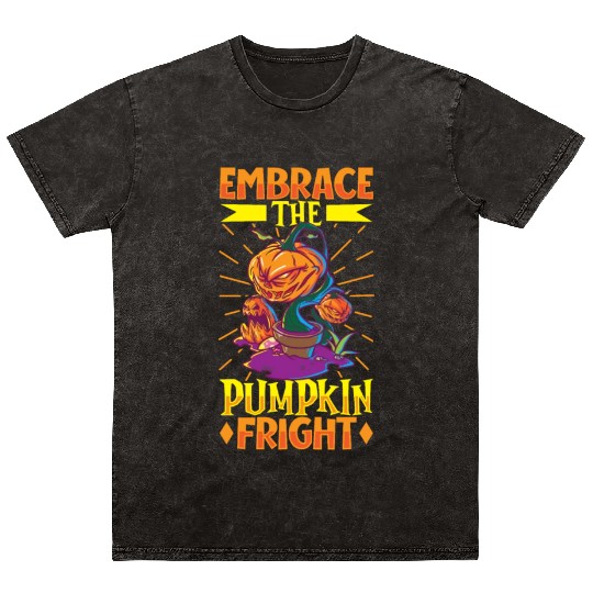Scary Pumpkin Halloween Costume Autumn Fall Gift Mineral Wash T Shirts