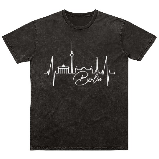 Berlin Skyline Heartbeat Germany Fan I Love Berlin Mineral Wash T Shirts