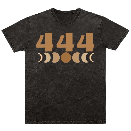 Moon Cycle Brown Angel Numbers 444 Mineral Wash T Shirts