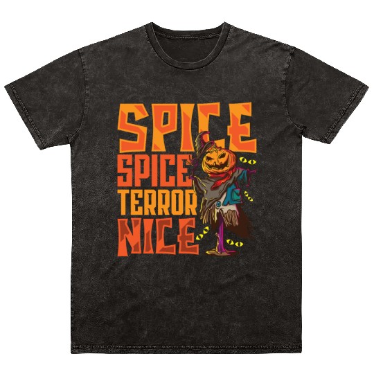 Scary Pumpkin Halloween Costume Autumn Fall Gift Mineral Wash T Shirts