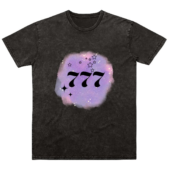 Angel Number 777 Numerology Purple Mineral Wash T Shirts