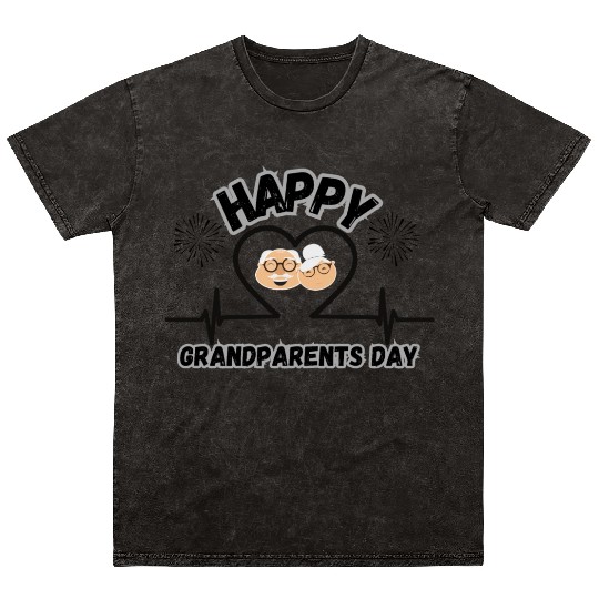 Happy Grandparents Day Mineral Wash T Shirts