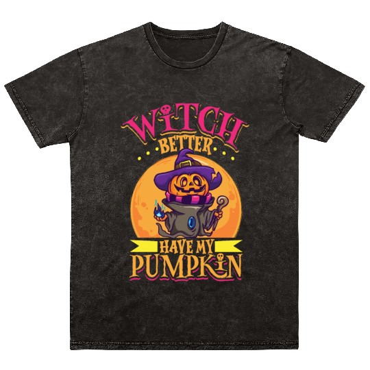 Scary Pumpkin Halloween Costume Autumn Fall Gift Mineral Wash T Shirts