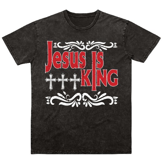 Jesus Is King Love Jesus Christian Christmas Mineral Wash T Shirts