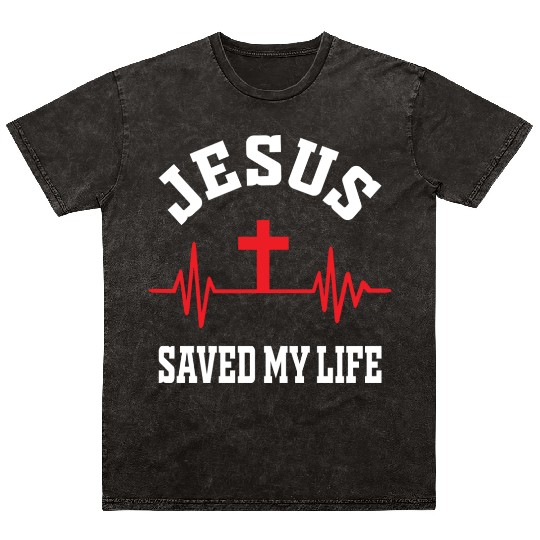 Jesus Saved My Life Love Jesus Christian Christmas Mineral Wash T Shirts