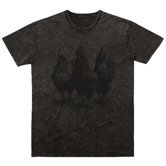 Farmer Funny Chicken Hen Gift Agriculture Mineral Wash T Shirts