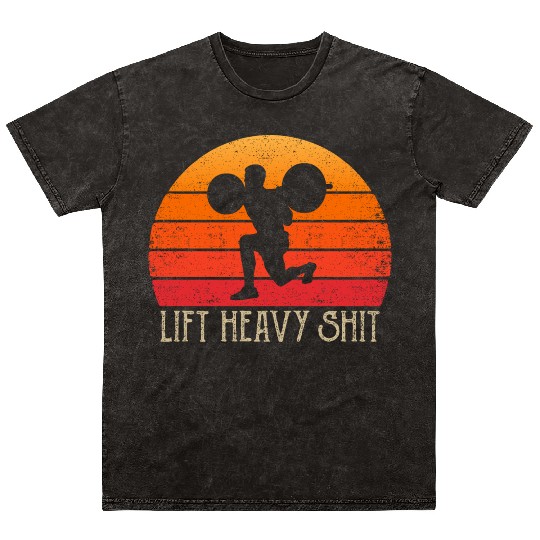 Lift Heavy Gym Clothing Retro Bodybuilding Leg Day Mineral Wash T Shirts