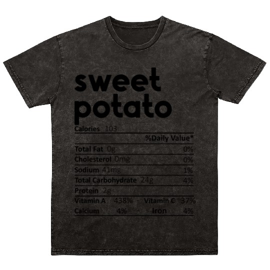 Sweet Potato Nutrition Facts Gift Funny Mineral Wash T Shirts