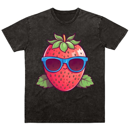 Cool Kawaii Strawberry: Fruity Trendsetter Mineral Wash T Shirts