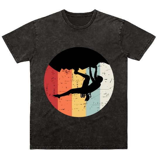 Climber Climbing Bouldering Free Climbing Mineral Wash T Shirts