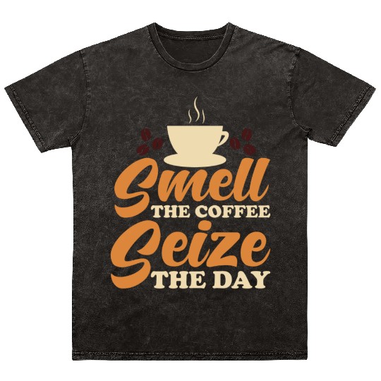 Coffee Aroma Caffeine Mornings Coffee Smell Mineral Wash T Shirts