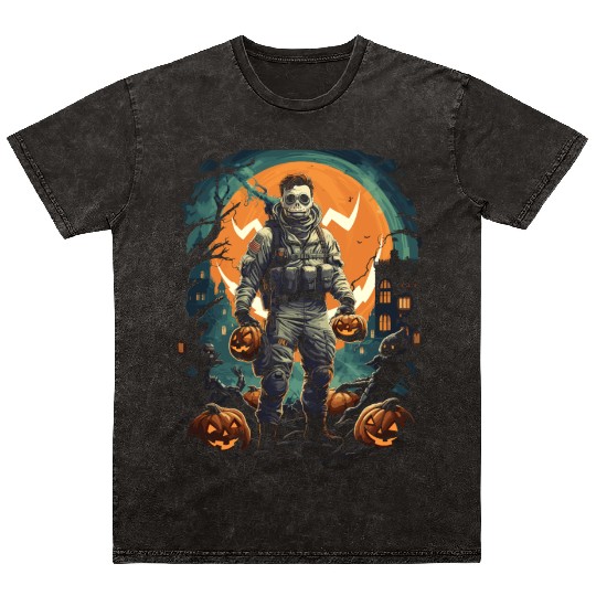 Halloween Apocalypse Fall Out Cosplay Wasteland Mineral Wash T Shirts