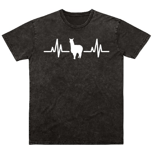 Alpaca Heartbeat Line Mineral Wash T Shirts