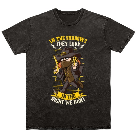 Vampire Hunter Undead Slayer Stake and Cross Mineral Wash T Shirts