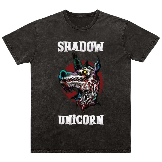 Dark Unicorn Horror Unicorn Midnight Unicorn Dark Mineral Wash T Shirts