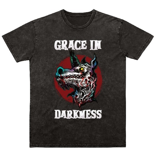 Dark Unicorn Horror Unicorn Midnight Unicorn Dark Mineral Wash T Shirts