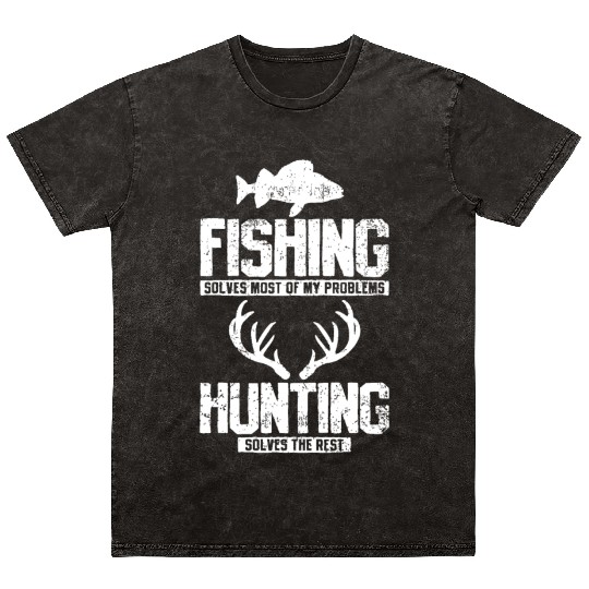 Fishing Hunting Mineral Wash T Shirts