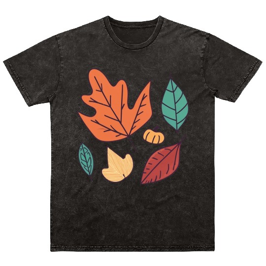 Fall Leaves Embrace the Beauty of Autumn Mineral Wash T Shirts