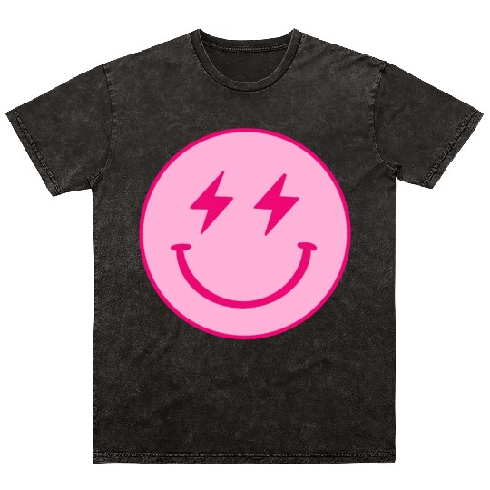 light pink face lightning bolt eyes Mineral Wash T Shirts