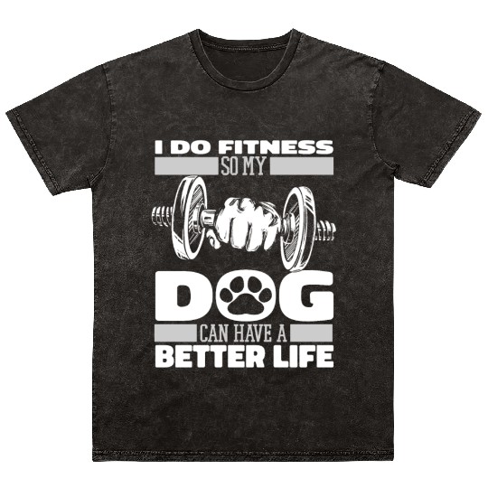 Fitness Workout Gym Dog Mineral Wash T Shirts