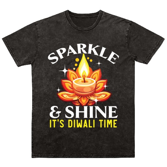 Happy Diwali Diwali Festival Indian Hindu Hinduism Mineral Wash T Shirts