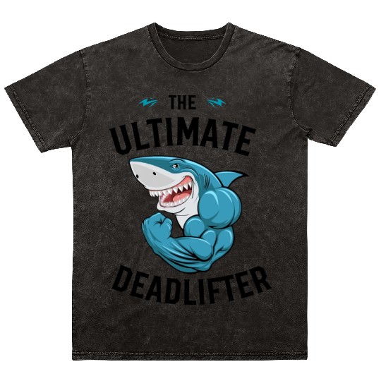 The Ultimate Deadlifter Mineral Wash T Shirts, Shark Gym Lover Mineral Wash T Shirts