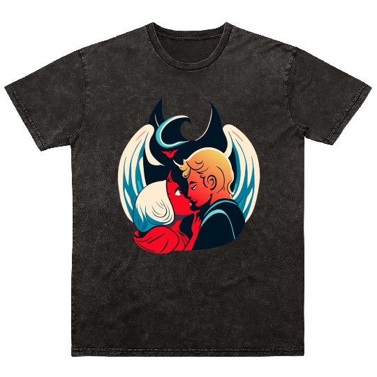 Devil and Angel Mineral Wash T Shirts