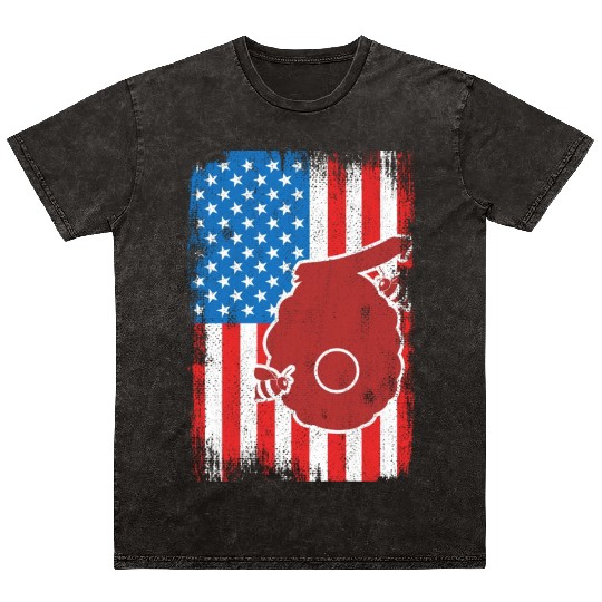 Patriotic US Beekeeper Mineral Wash T Shirts