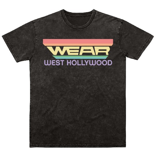 Wear West Hollywood Apparel with Vintage Rainbow Mineral Wash T Shirts
