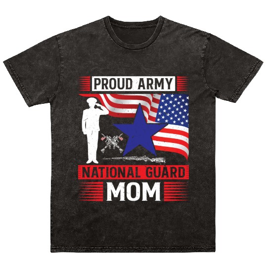 Proud Army National Guard Mom Mineral Wash T Shirts