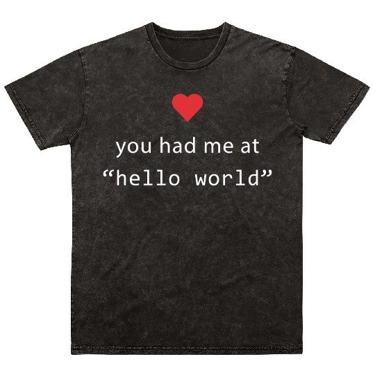 You Had Me At Hello World Software Engineers Gift Mineral Wash T Shirts