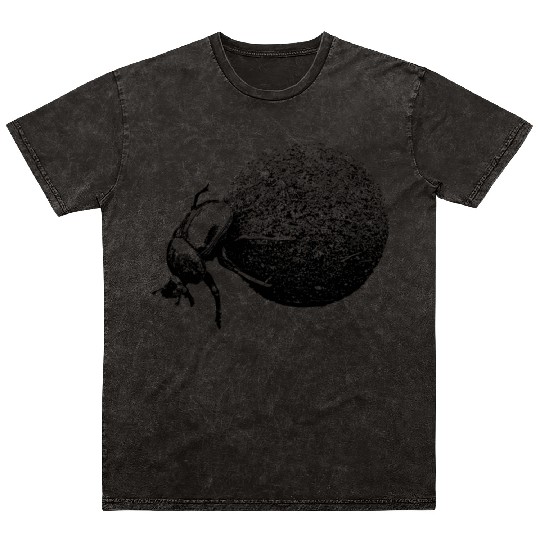 Dung Beetle Rolling Dung Ball African Wildlife Mineral Wash T Shirts
