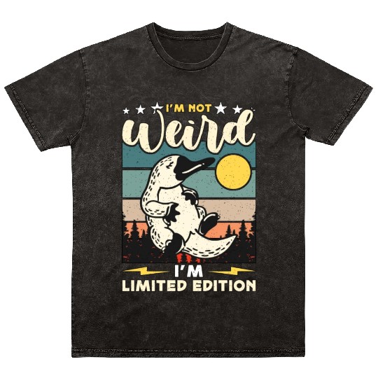 Platypus I'm Not Weird I'm Retro Living Fossil Mineral Wash T Shirts