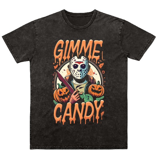 Halloween Gimme Candy Trick or Treat Mineral Wash T Shirts