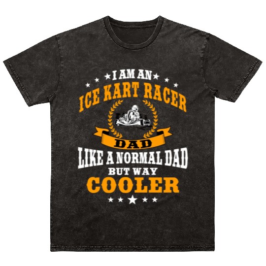 Funny Ice Kart Racer Dad Design Mineral Wash T Shirts