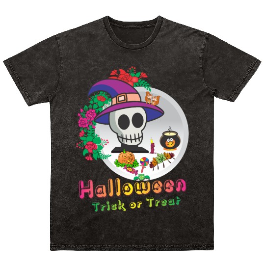Halloween Trick or Treat Mineral Wash T Shirts