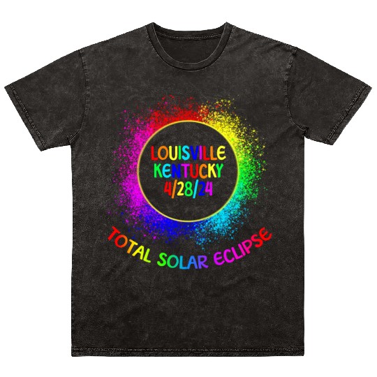 Total Solar Eclipse Louisville Kentucky 4/28/24 Mineral Wash T Shirts