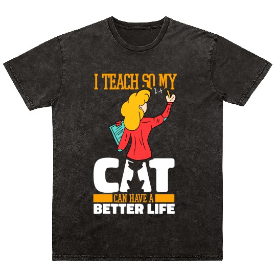 Daycare Teacher Cat Mineral Wash T Shirts