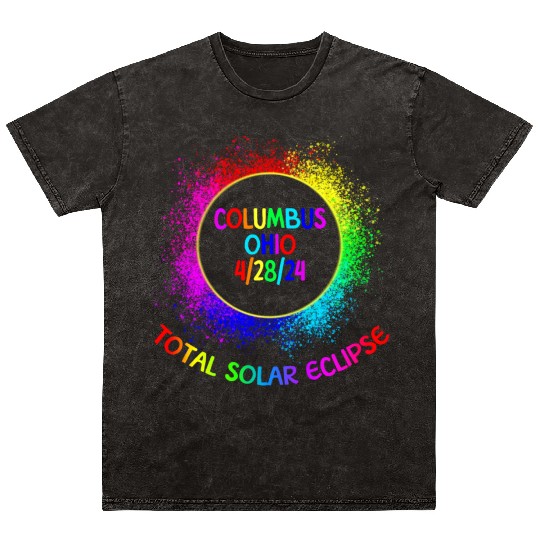 Total Solar Eclipse Columbus Ohio 4/28/24 Kids Mineral Wash T Shirts