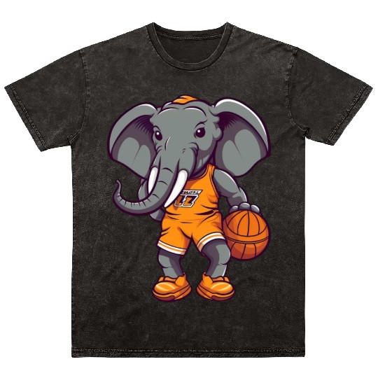 Basketball elephant Mineral Wash T Shirts