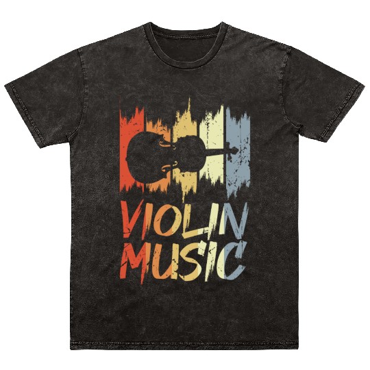 Vintage Violin Music Mineral Wash T Shirts