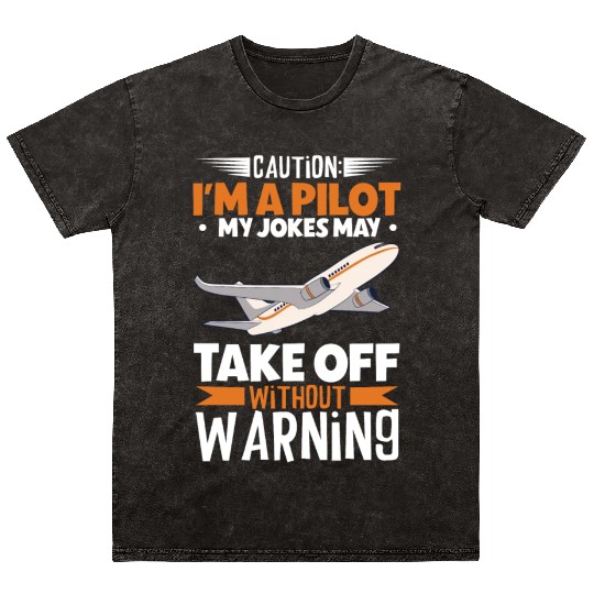 Pilot Aviation Airplane Airline Future Pilots Mineral Wash T Shirts
