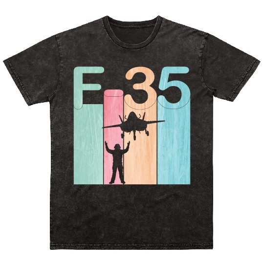 F35 Vintage Air Force Fighter Jets Mineral Wash T Shirts