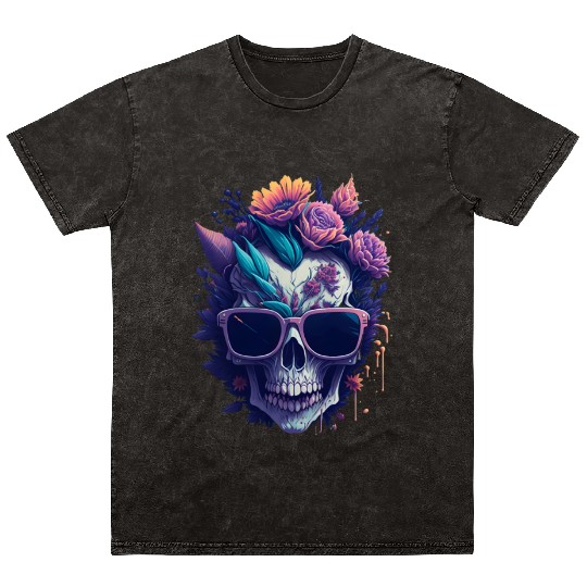 Floral Skull | C12 Mineral Wash T Shirts