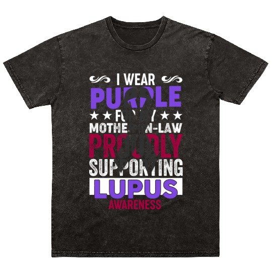I wear Purple for my Mother-in-Law Lupus Awareness Mineral Wash T Shirts
