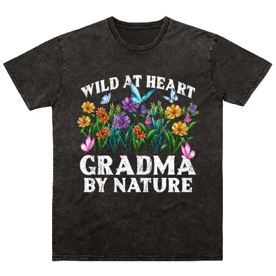 Grandma Wildflower Floral Nature Love Mineral Wash T Shirts