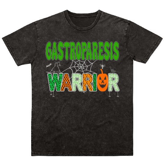 Halloween Gastroparesis Warrior green awareness Mineral Wash T Shirts