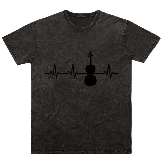 Violin Pulse Line Mineral Wash T Shirts