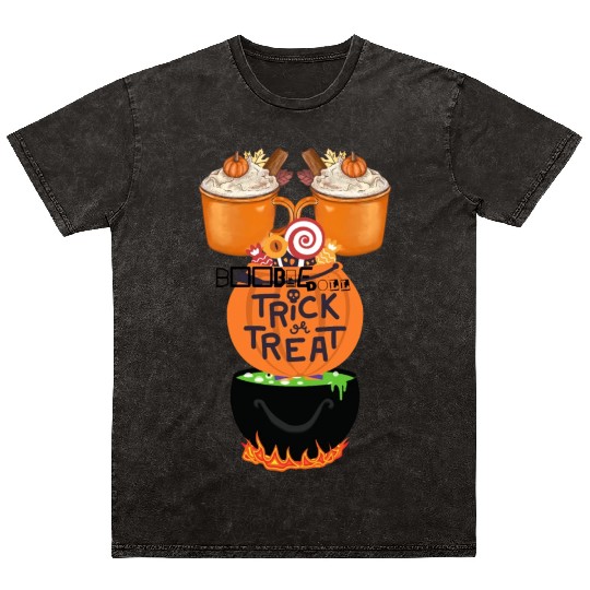 pumpkin spice trick or treat witches brew Mineral Wash T Shirts