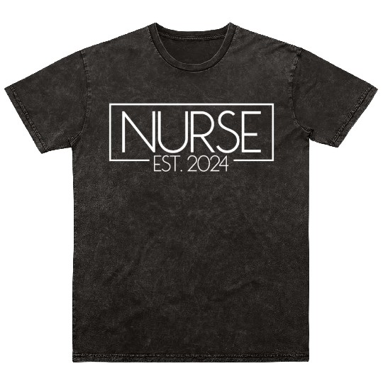 Nurse Est. 2024 Nursing Nurse Gift RN 2024 Nurse Mineral Wash T Shirts